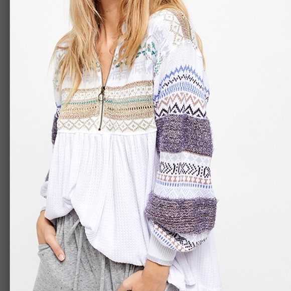 Free People Cozy Cottage Sweater in White Small - Picture 6 of 14